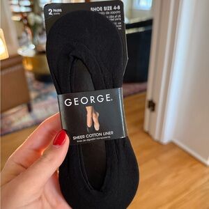 NWT George Sheer Cotton Liner Shoe Size 4-8